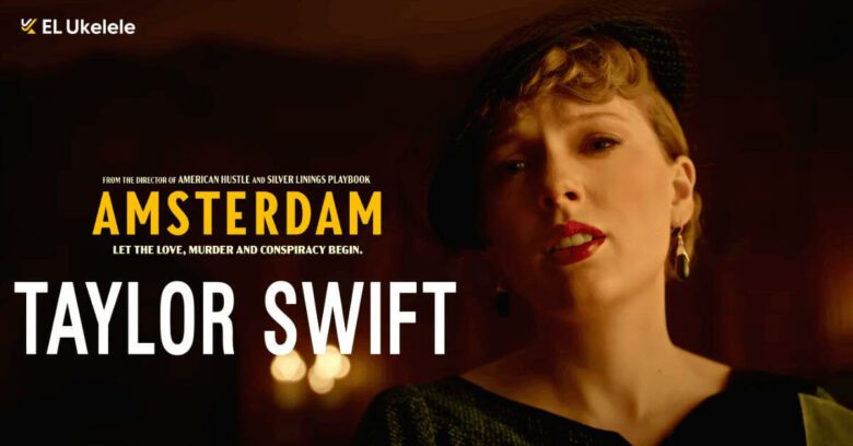El cartel de Ámsterdam de Taylor Swift con un traje de época de los años 30