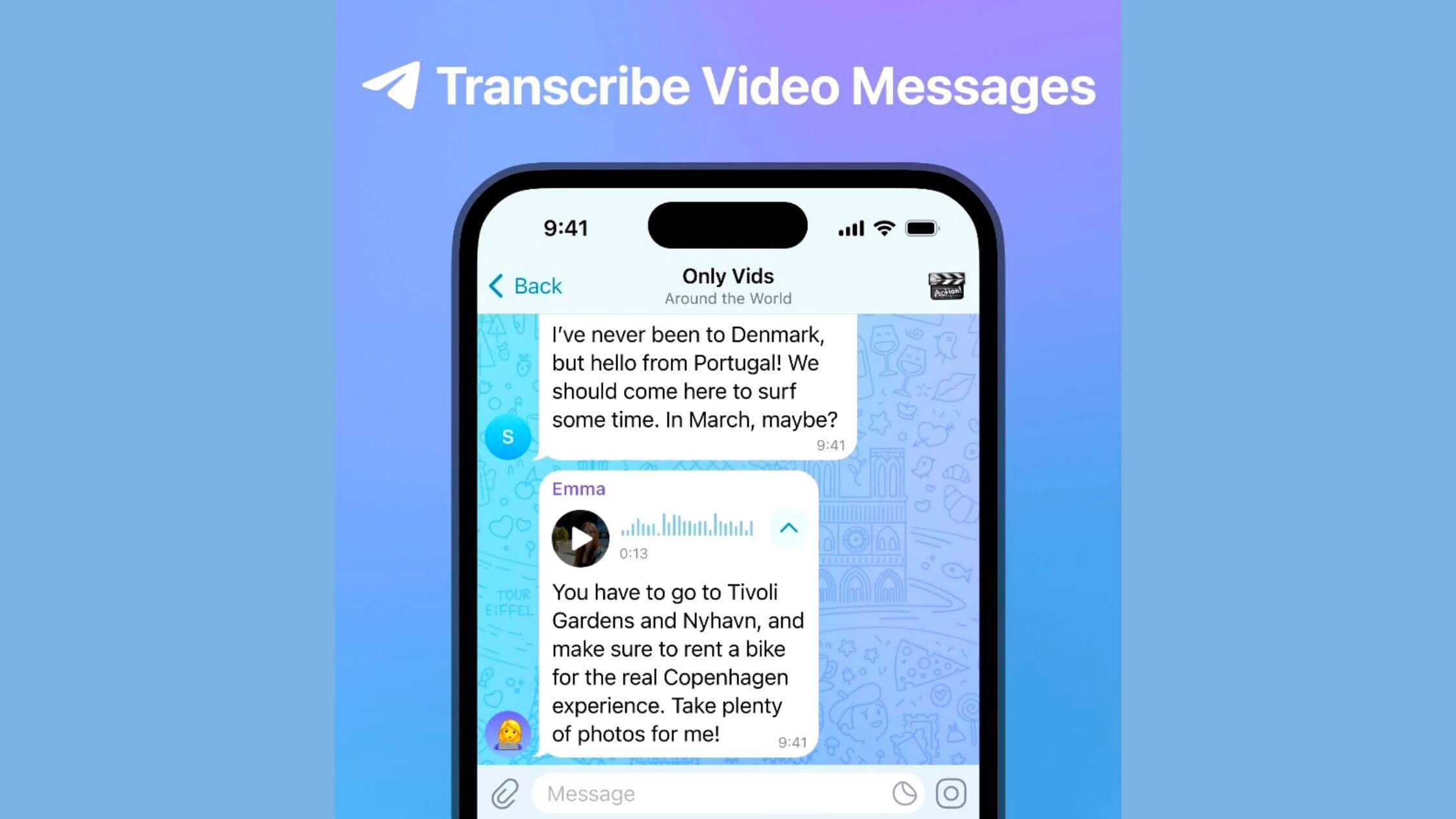 Nueva actualización de Telegram introduce la transcripción de vídeos a texto 