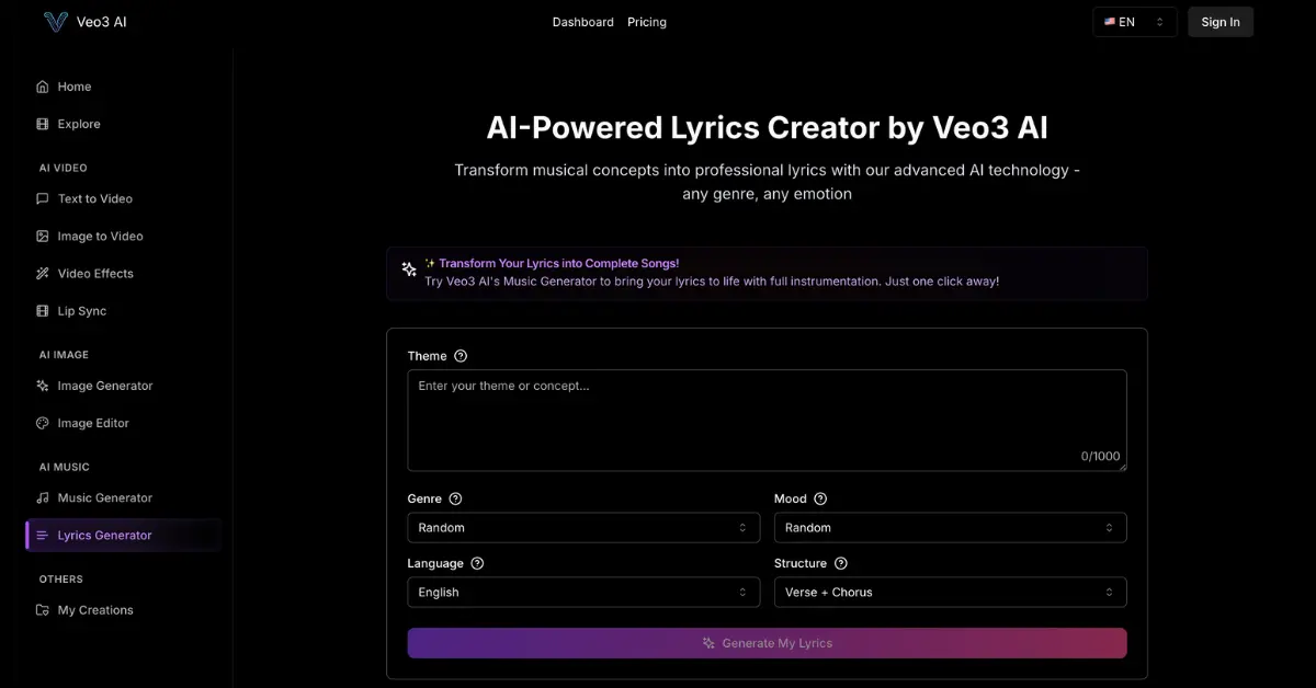 Interfaz de Google VEO3 generando video desde texto