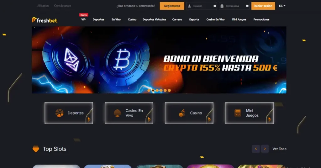 Freshbet Casino homepage