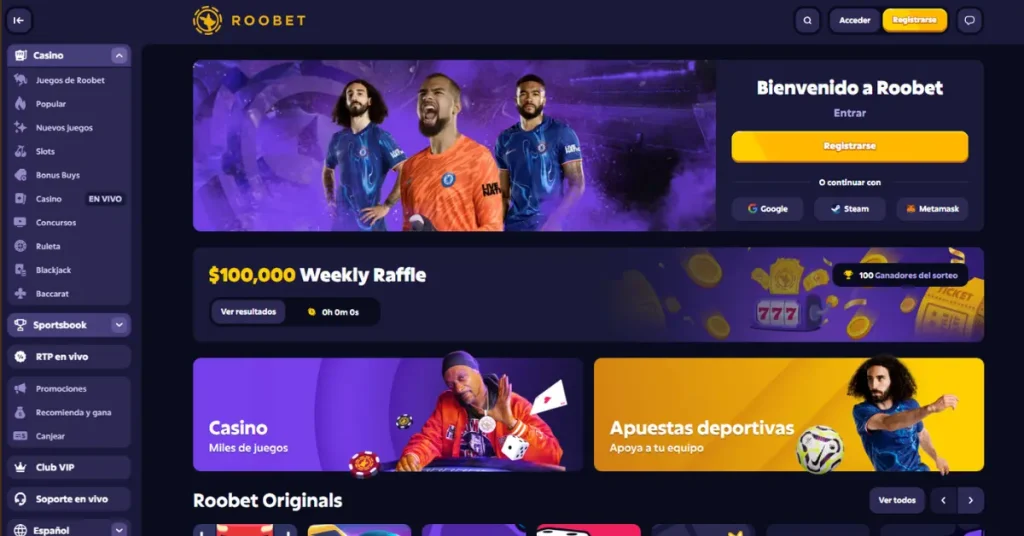 Roobet pantallazo