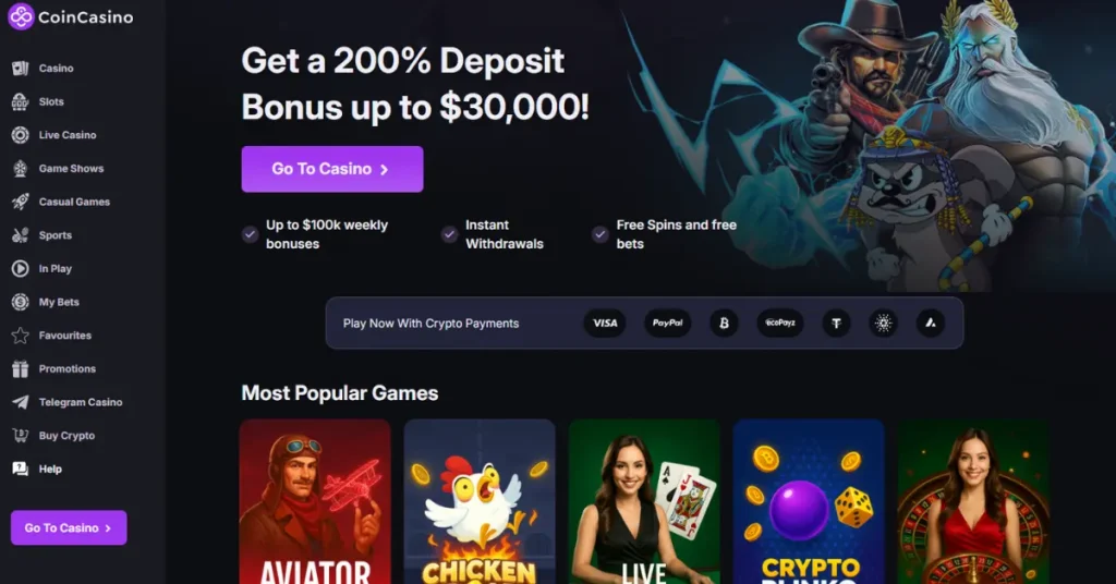coincasino captura de pantalla