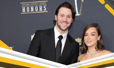 Broncos Troll Bills con foto de Hailee Steinfeld vistiendo equipo de los Broncos